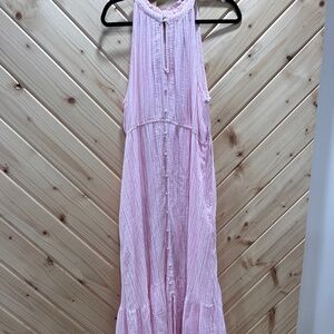 Time and Tru Pink Striped Maxi Dress